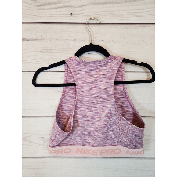 Nike‎ Pro Dri Fit Women's High Neck Sleeveless Crop Top Pink Purple Size M - Picture 2 of 6
